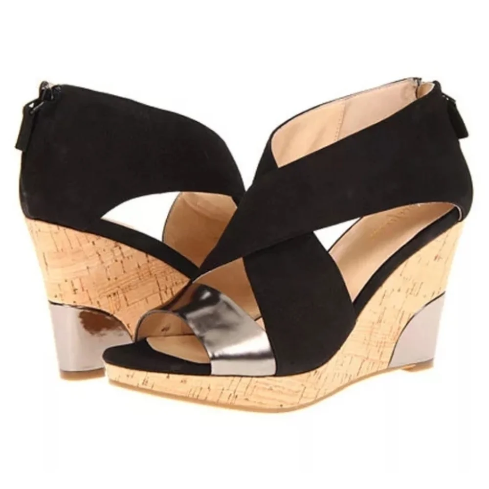 Cole Haan Irving Cork Wedge Open Toe Sandal